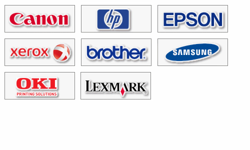 Hizmet verdiğimiz yazıcı markaları - Hp, Canon, Epson, Xerox ve Brother